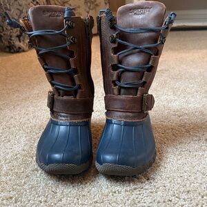 Sperry Women's Brown and Blue Rain Boots